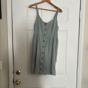 Elegant Green Button-Down Dress